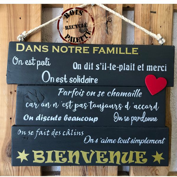 Panneau Pour L Entree De La Maison Dans Notre Famille Sb Creation