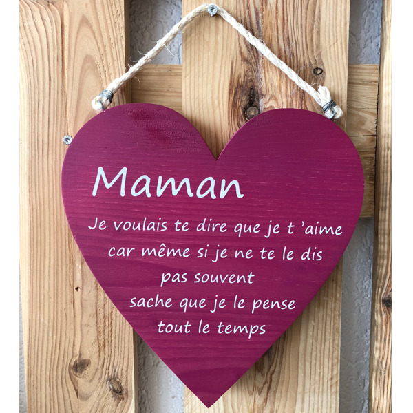 Coeur En Bois Pour Maman Cadeau Fete Des Meres Sb Creation